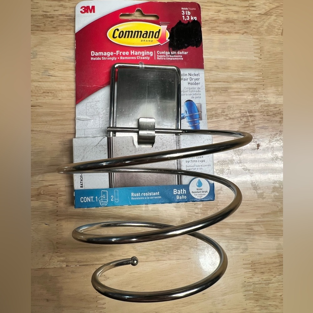 NWT 3M Command brand hairdryer holder